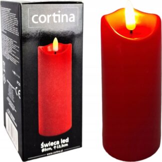 LED sviečka 1/20/WAX Pohyblivý plameň Červená/Čierna (12,5 cm)