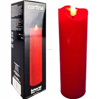 LED sviečka 3/20/WAX Pohyblivý plameň Červená (17,5 cm)