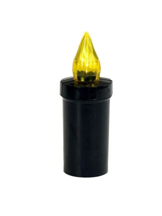 LED sviečka MD4 Čierna ŽLTÝ plameň (16,5 cm)