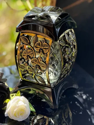 Sklenená sviečka Z4 Zlatá orchidea (31 cm)