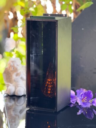 Elegantná kovová sviečka Premium Column + LED živý plameň 2/24 (31 cm) UNIQUE