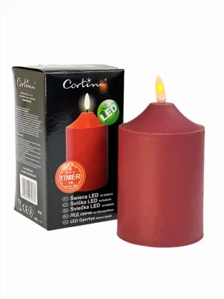 LED sviečka s časovačom 19/21/YZE RED + batérie (14,5 cm)