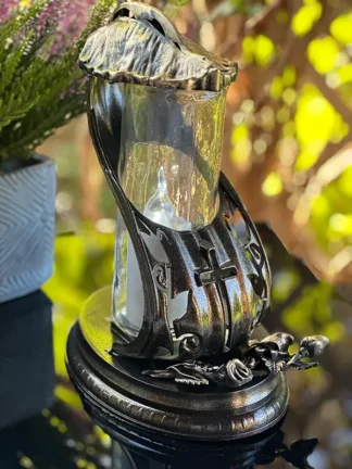 Sklenená sviečka ZP LEAF Gold + LED vložka zadarmo (24 cm)
