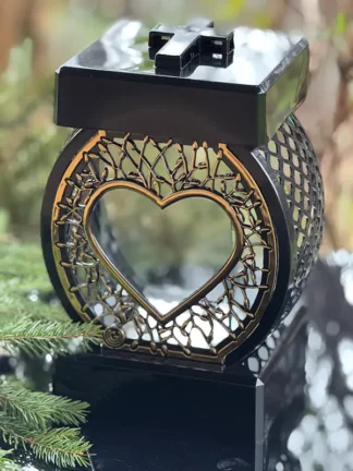 Glamour Chapel Prelamovaný kruh malý čierny + rám R3 (zlatý)