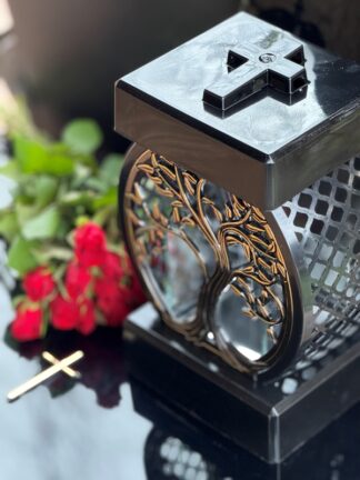 Glamour Chapel Prelamovaný kruh malý čierny + rám R2 (zlatý)