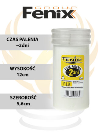 Vložka zaplavená parafínom F19 (doba horenia ~2 dni)
