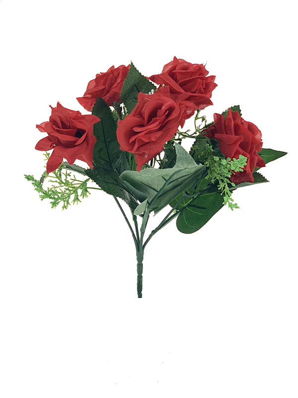 Bukiet mała róża x 5 H272C k. czerwony (25 cm)