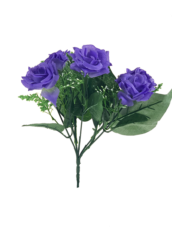 Bukiet mała róża x 5 H272C k. fioletowy (25 cm)