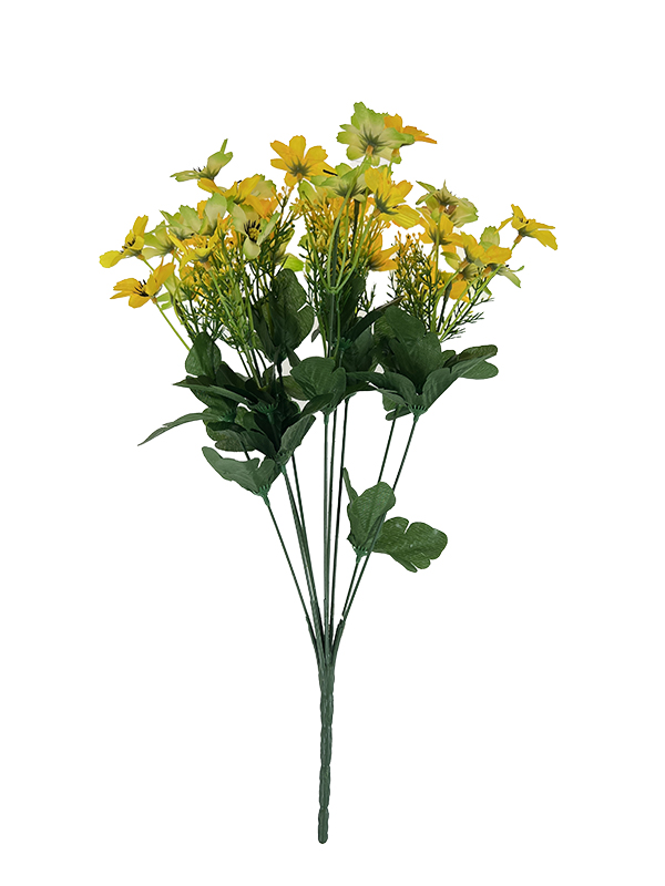 Polne kwiaty w bukiecie Onętek H314 (żółty/jasna zieleń) 42 cm