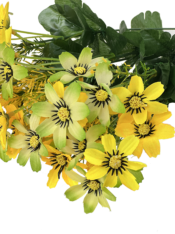 Polne kwiaty w bukiecie Onętek H314 (żółty/jasna zieleń) 42 cm