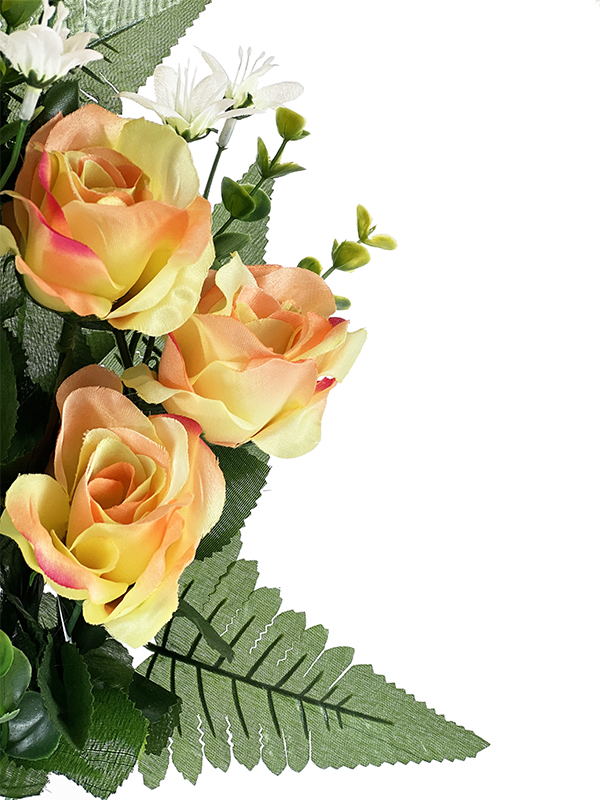 Wysoki bukiet Róża x 12 H337 Żółty z różem (60cm)