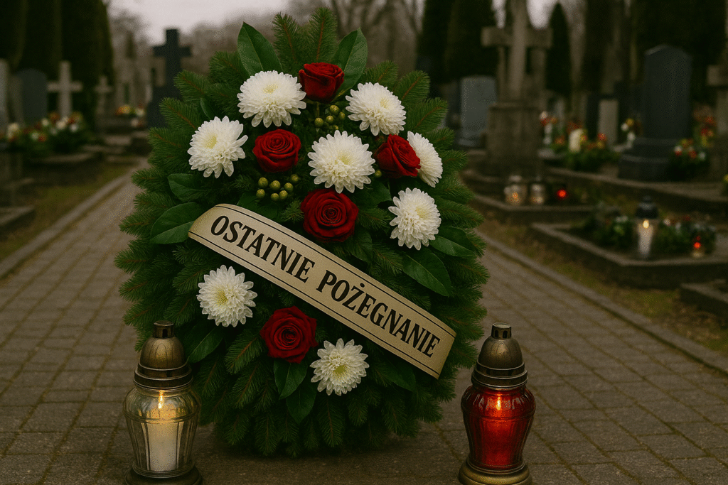 Wieniec pogrzebowy dla zmarłego mężczyzny
