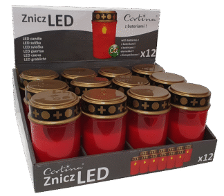 Elektryczny wkład LED do znicza (czerwony)