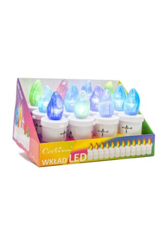 4/20/WLC Wkład Led na baterie 90 dni OPAKOWANIE 12 SZT kolor RGB zmienny