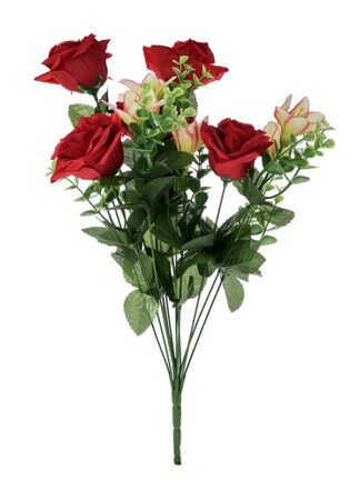 Róża w bukiecie mieszanym (czerwony) L-370 50 cm