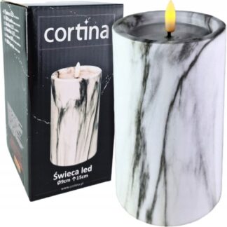 Świeca LED "Marmur" GREY 6/23 (15cm)