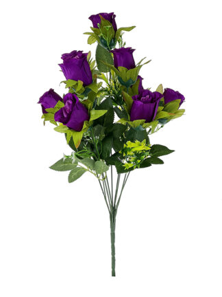 Bukiet BF-5 RÓŻA W PĄKU (Fiolet) 10 gałązek z dodatkiem! 56 cm