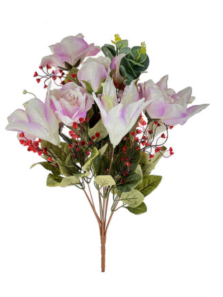 Bukiet mix  Róża Lilia Fitonia J217 Jasny fiolet (45cm) Ostatnia sztuka!