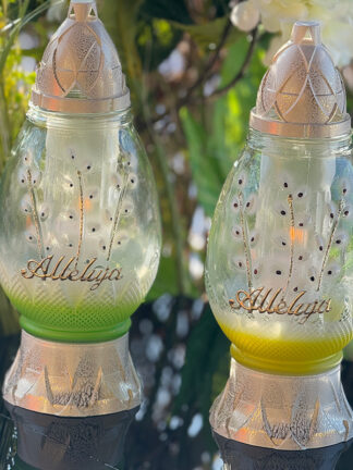 Znicz szklany Wielkanocny J3 Alleluja (30 cm)