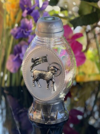 Znicz Wielkanocny Solarny Owal AT Baranek Srebrny (26cm)