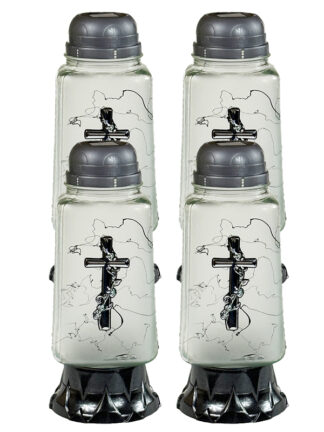 Zestaw 4x Znicz solarny Z1240 APL Srebrny (26cm)