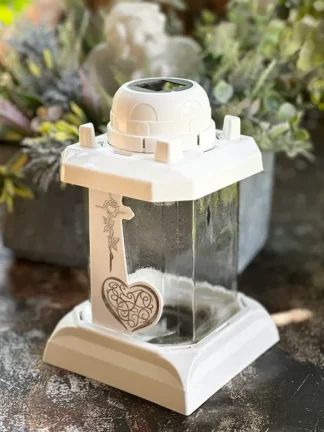 Znicz solarny Kapliczka Prima Mini Biała (20cm)