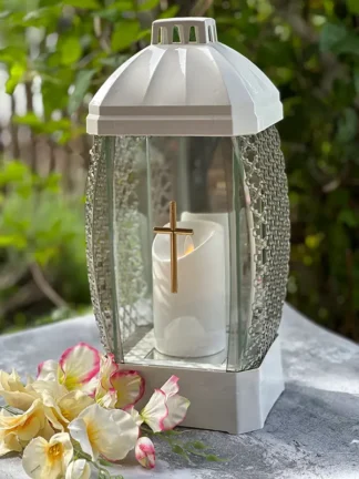 Kapliczka Duża Ażur Krzyż Biała (40 cm)