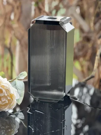 Kapliczka Stalowa solarna - ryflowane szłko  Nowość (22 cm)