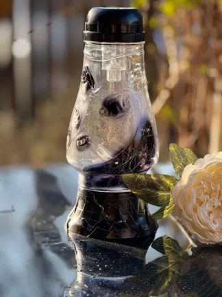 Znicz solarny Z2 Pająk Czarny  (26 cm)