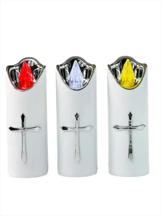 Świeca LED Srebrny Krzyż WF-5 (15 cm)