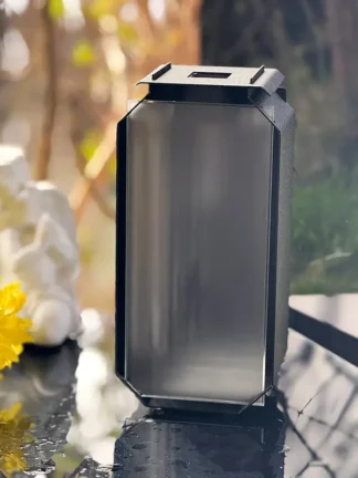 Kapliczka Solarna Metalowa LUXORIA T3 - Czarny Mat mleczne szkło Nowość (22,5 cm)