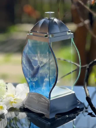 Znicz Kapliczka Q Srebro Gołąb (31 cm)