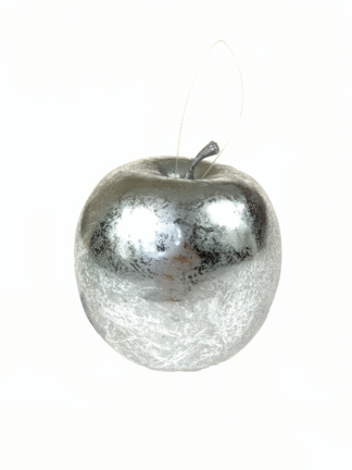 Ozdoba Jabłko z zawieszką M932328 (7,5cm) Silver