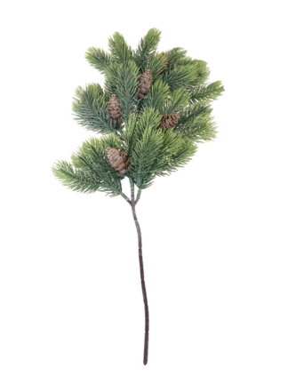 Gałązka świerkowa z szyszkami M93015 grey/green (45CM)