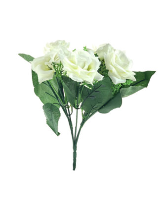 Bukiet mała róża x 5 H272C Ecru (25 cm)
