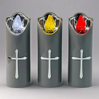 Świeca LED Srebrny Krzyż WF-5 (15cm)