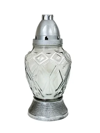 Znicz szklany S845 Srebro (25cm)