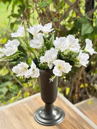 Bukiet na cmentarz H55 WHITE (31cm)