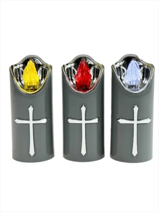 Świeca LED Srebrny Krzyż WF-4 (12,5 cm)