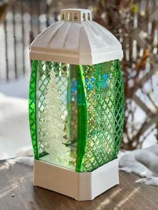 Znicz Świąteczny Kapliczka Duża Biała Choinka  (40 cm)