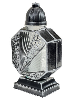 Artystyczny znicz szklany na wkład Vitral srebrny