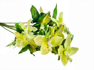 Bukiet z orchideą M720 kpl Jasna zieleń (55 cm)