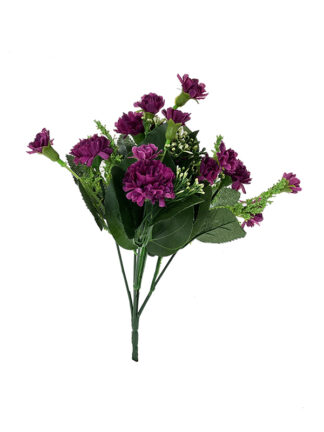 Goździk z dodatkami bukiet H271D (ciemny róż) 28 cm