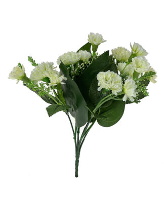 Goździk drobny z dodatkami bukiet H271D (biały) 28 cm