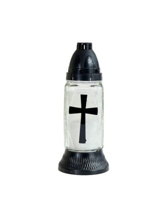 Znicz szklany Z516 Krzyż (21cm)