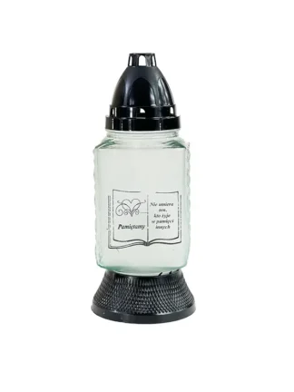 Znicz szklany Srebrny Z440 Apl.  (24,5cm)