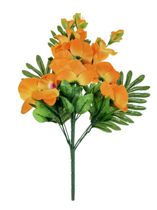 Bukiet palma, mieczyk, orchidea H208C k. pomarańczowy (60cm)