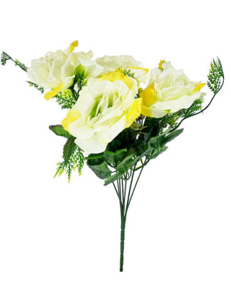 Bukiet X158 Róża z dodatkami (ecri z żółtym)