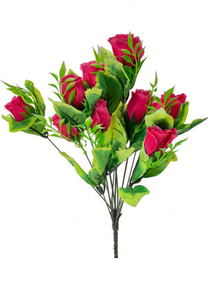 Bukiet 12 Różyczek   0704A-1 Różowy ciemny (38cm)