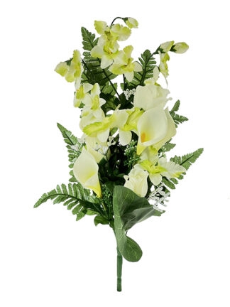 Bukiet nagrobkowy mix Kalia J301 Biały z odcieniem zieleni (50cm)